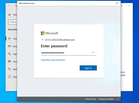 Sign in with your account .